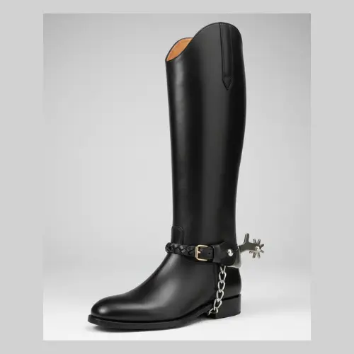 Leather Long Riding Boots with Spur